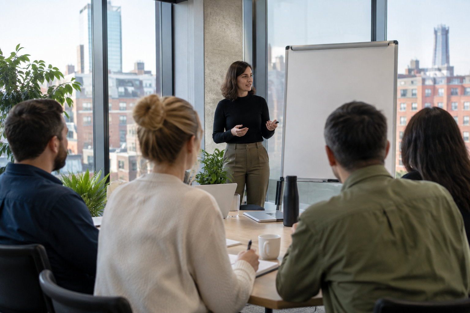 Founders around a workshop table illustrating support offered through the ASCEND Scale-Up Programme